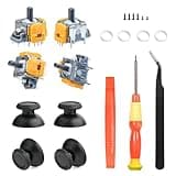 Semaiki 4 Pcs Joysticks, Replacement Compatible with PS5 Controller, Hall Effect 3D Analog Sensor Joysticks Module with Thumbsticks Cap, Conrtoller Accessories Kit, Install Tools Include