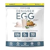 Designer Wellness, Designer Egg, Natural Egg Yolk & Egg White Protein Powder, Keto and Paleo Friendly, Low Calorie, Less Fat and Cholesterol, Classic Vanilla, 12.4 Ounce