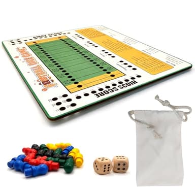 Kivan Base Football Dice Challenge – Premium Wooden Board Game with Scoring Tray for Competitive Family Play and Gifting
