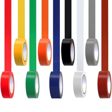 Romeda 9 Pack Coloured Electrical Tape, Electrical Tape Colours Water, Sun, and Oil Resistant, Suitable for Most Domestic, Commercial, and Industrial environments.
