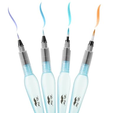 Mr. Pen- Watercolor Brush Pens, 4 pcs, Blue Set, Watercolor Brushes Set, Water Brush Pen