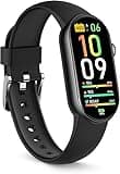 FITVII Ole Fitness Tracker, 1.6'' AMOLED Fitness Watch with 24/7 Heart Rate and Blood Pressure Monitor, Blood Oxygen Sleep Tracking Step Calories Counter IP68 Waterproof Activity Tracker for Women Men