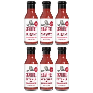 G Hughes Sugar Free Ketchup - Gluten Free, Preservation Free, Low Carb Ketchup, No Sugar Added Ketchup, Keto Condiments - 13 Oz (6-Pack)