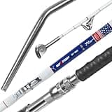 TRHUNTER Trolling Rod Saltwater Offshore Big Game Fishing Rod Conventional Boat Rod with Roller Guides (Bent, 6'(80-150LBS))