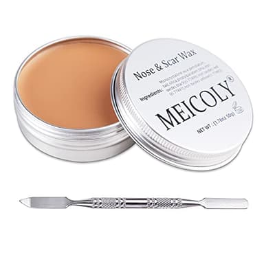 MEICOLY Scar Wax Kit with Spatula,SFX Scar Makeup,Fake Nose Skin Putty Wax Makeup for Cosplay,Fake Scar Modeling Wax for Realistic Fake Wound Cut,Halloween Special Effects,Light(1.67Oz)