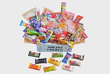50 Japanese Snacks and Sweets Box 40 Japanese Candy and 10 Japanese chocolate bar assortment
