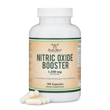 Nitric Oxide Supplement (Stim Free Pre Workout) - Nitric Oxide Booster with Nitrosigine, L Arginine, and L Citrulline (Clinically Studied to Boost No2 Nitric Oxide Flow) 180 Capsules by Double Wood