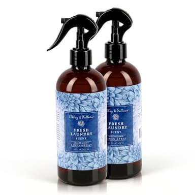 Abbey & Sullivan Linen Spray, Fresh Laundry Scent with Fresh Green Floral Musk, Pack of 2, 16 oz