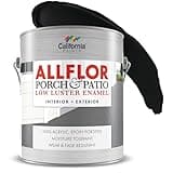 CALIFORNIA PAINTS ALLFLOR Porch, Patio and Floor Enamel Paint, Black, 1 Gallon, Extremely Durable Water-Based Formula, Ideal for Patios, Pool Decks, Basements & More