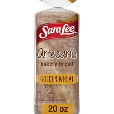 Sara Lee Artesano Golden Wheat Artisan Style Bread, 20 Oz Loaf of Wheat Bread Without Artificial Preservatives