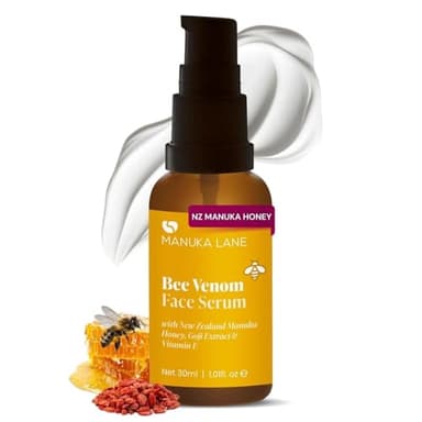 Bee Venom Face Serum for Face and Neck with Manuka Honey, Goji Extract and Vitamin E | Plant Based Formula | Carefully formulated to keep your skin young and healthy! (Pack of 1)