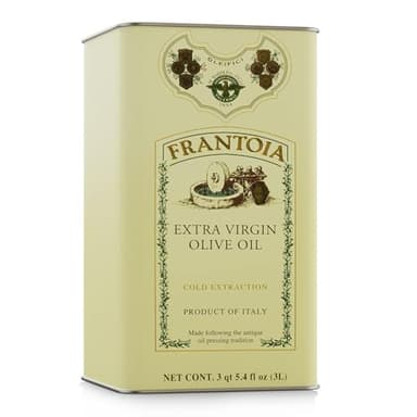 Frantoia Extra Virgin Olive Oil, 101.4 Fl Oz (3L Tin) – Award-Winning Sicilian EVOO Made from Biancolilla, Nocellara del Belice & Cerasuola Olives – Cold-Pressed within 24 Hours for Fresh, Fruity Flavor