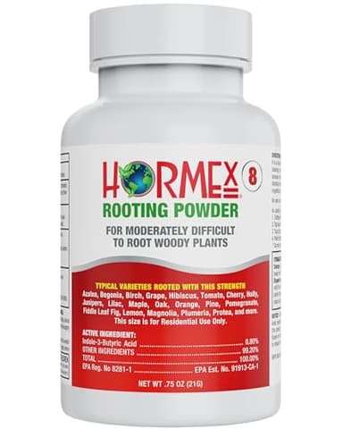 Hormex Rooting Powder #8 (0.80% IBA) for Semi-Hardwood Plants, Trees & Shrubs - High Strength Root Powder, Root Stimulator for Plants, Rooting Hormone for Cuttings, Cloning, & Woody Propagation