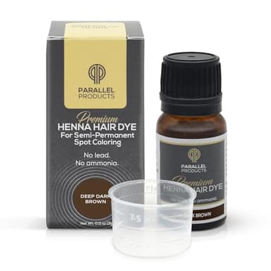 Parallel Products Spot Color Henna Kit - Henna Hair Dye - 3 grams - Tint for Professional Spot Coloring - With Mixing Dish - Covers Grey Hair - Root Touch Up (Deep Dark Brown)