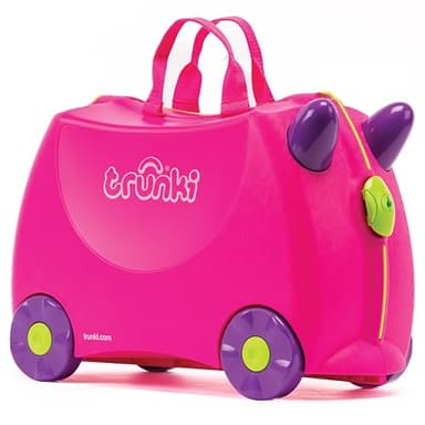Trunki Ride-On Kids Suitcase | Tow-Along Toddler Luggage | Carry-On Cute Bag with Wheels | Kids Luggage and Airplane Travel Essentials: Trixie Girl Pink