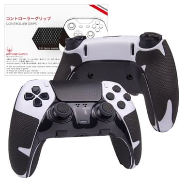 HOTLINEGAMES Controller Grips Compatible with PS5 Dualsense Edge, PlayStation 5 Controller Accessories, Skin Kit, Anti-Slip Grip Tape, Sweat-Absorbent, Easy to Apply (Handle Grips+Buttons+Triggers)