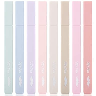 Mr. Pen- Aesthetic Highlighters, 8 Pcs, Chisel Tip, Muted Pastel Color, No Bleed Bible Highlighter Pastel, Highlighters Assorted Colors, Highlighter Set