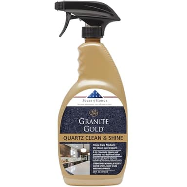 Granite Gold Quartz Clean & Shine Streak-Free Cleaner Deeps Cleans and Polishes All Quartz Surfaces Including Silestone, LG, and More, 24 Fl Oz (Pack of 1)
