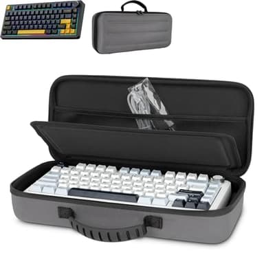 Growalleter 75% Keyboard Case, Hard Shell Travel Carrying Bag for Aula F75 Gasket Mechanical Keyboard, Compatible with ASUS ROG 75% Wireless Hot Swappable Gaming Keyboard