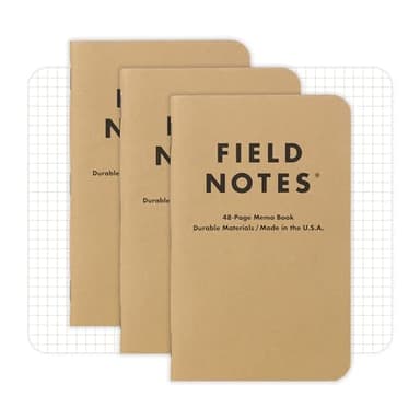 Field Notes: Original Kraft 3-Pack - Graph Paper Memo Books - Grid Paper 48 Page Pocket Notebooks - 3.5" x 5.5"