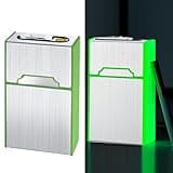 Masseul Module Box Module with Electric Lighter, USB Rechargeable for Whole Package 100mm Cigarettes Case 20pcs King Size Glow in The Dark, Flameless, Windproof, Moisture-Proof