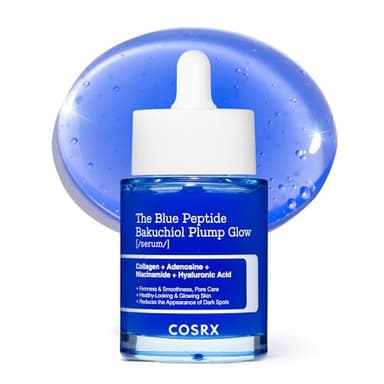 COSRX The Blue Peptide Bakuchiol Plump Glow Serum, Korean Peptide Plumping Serum for Face, GHK-Cu Copper Peptides with Bakuchiol, Anti-aging & Skin Firming Care, Korean Skin Care, 1.69 Fl Oz