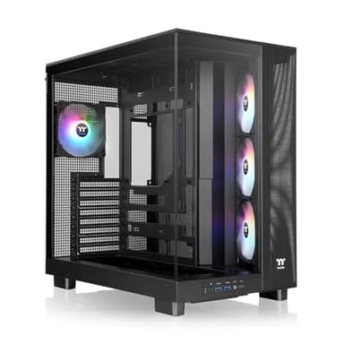 Thermaltake View 380 XL TG ARGB; 4x120mm ARGB Lite Fans Included; 360mm Radiator Support; 420mm GPU Clearance; Hidden Connector Support; Dual Chamber; Black; CA-11E-00M1WN-AZ