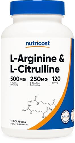 Nutricost L-Arginine L-Citrulline Complex 750mg, 120 Capsules - Non-GMO