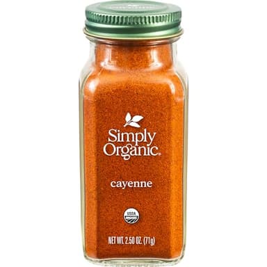Simply Organic Cayenne Pepper, 2.89 Ounce, Pure, Organic Cayenne Peppers, No GMO's, Kosher Certified