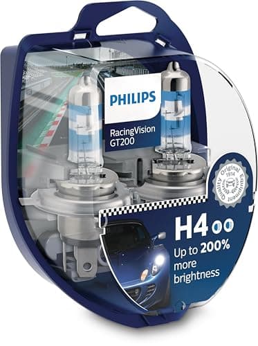 Philips RacingVision GT200 H4 car headlight bulb +200%, set of 2 White