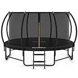 CalmMax 14FT Trampoline with Cover Recreational Trampolines with Ladder - ASTM Approval- Outdoor Trampoline for Kid Adults Black