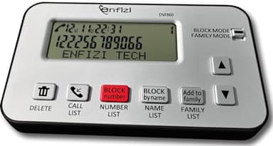 Enf860 Call Blocker for Landline Phones, Blacklist/Whitelist Dual Mode, Block spam Calls by Number and Name