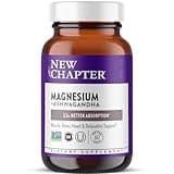 New Chapter Magnesium + Ashwagandha Supplement, 325 mg with Magnesium Glycinate, 2.5x Absorption, Muscle Recovery, Heart & Bone Health, Calm & Relaxation, Gluten Free, Non-GMO - 60 ct (2 Month Supply)