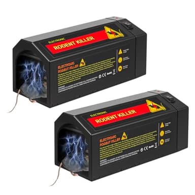2 Pack Electric Mouse Trap Zapper,Electronic Rat Traps Indoor for Home with Anti-Escape Door,Rechargeable & Reusable Electric Rat Traps Outdoor Rodent Zapper Mice Killer for Kitchen Garage,Fast Kill