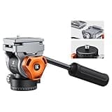 K&F Concept Fluid Head, Silky-Smooth, Stable Tripod Fluid Head for pan and tilt,Arca Swiss-Compatible Fluid Head Mount, max Load 11 lbs/5kg FH-03