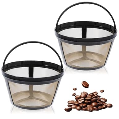 JJUNW 2Pack Reusable 8-12 Cup Basket Coffee Filter Replaces your Paper Coffee Filters, BPA Free