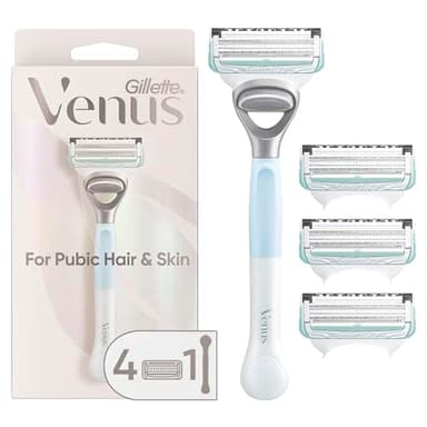 Gillette Venus for Pubic Hair and Skin, Bikini Razors for Women, Women's Razor Handle + 4 Blade Refills