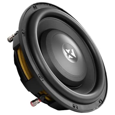 NVX SQW104 10" SQ-Series Shallow-Mount Car Subwoofer, 1200W Peak / 600W RMS, Dual 4-Ohm, Die-Cast Basket, Compact Depth Design