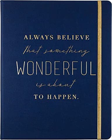 Eccolo Large Lined Journal Notebook, Flexible Cover, Writing Journal, 256 Ruled Ivory Pages, Ribbon Bookmark, Lay Flat, Desk Size for Work or School, Size 8X10, Always Believe