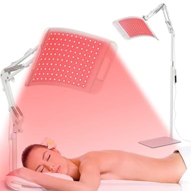 LEDINO Red Light Therapy for face body-660nm 850nm Infrared light therapy panel with Stand for home use,Timer function,Adjustable Head,red light therapy panel for body and face,gift idea for men women