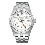 Seiko 5 Sports Field GMT "Sports Style" Mechanical Automatic Winding (Hand Winding Included) Men's, Case: Silver / Dial: White, Bracelet Type