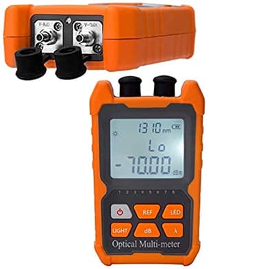 D YEDEMC Fiber Optic Cable Tester Portable Optical Fiber Power Meter FC/SC/ST Universal Interface Integrated OPM, VFL, and RJ45 Functions (OPM-VFL-1)