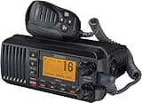 Uniden UM435BK Advanced Fixed Mount VHF Marine Radio, All USA/International/Canadian Marine Channels including new 4-Digit, CDN “B” Channels, 1 Watt/25 Watt Power, Waterproof IPX8 Submersible, Black