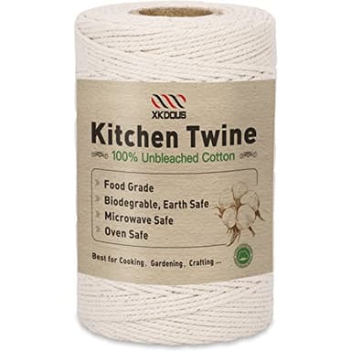 XKDOUS 476ft Butchers Cooking Twine, 100% Cotton Kitchen Twine String, 2mm Cotton for Roasting, Trussing Poultry, Baking & Crafting