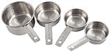American Metalcraft MCL4 Stainless Steel Measuring Cup Set, Solid Flat Handle, Silver, 4 Piece