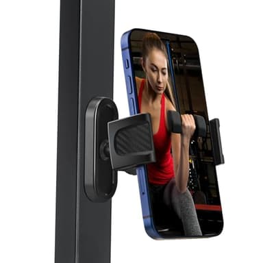 HOYXUN Magnetic Phone Holder for Gym, 360° Adjustable Strong Magnet Base Mount, Universal Magnetic Phone Mount for Workout Recording on All Smartphones