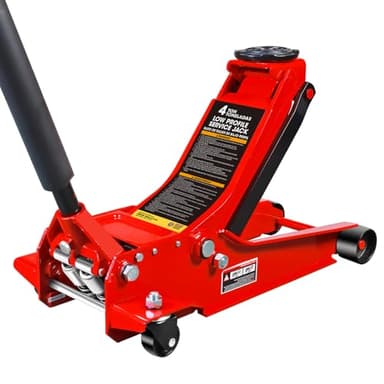 Big RED Hydraulic Low Profile Service/Floor Jack with Dual Piston Quick Lift Pump, 4 Ton (8,000 lb.) Capacity