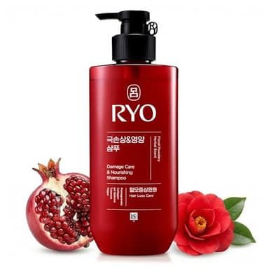 RYO Damage Care & Nourishing Shampoo with Korean Ginseng & Caffeine - Repair and Moisturizing, Anti Loss Care, Strengthening hair roots, 16 Fl Oz.