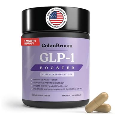ColonBroom GLP-1 Weight Management Supplement for Women & Men - GLP1 Supports Gut Health, Metabolic Wellness & Appetite Regulation - Vegan, Gluten-Free Diet Fiber Capsules | 60 Count