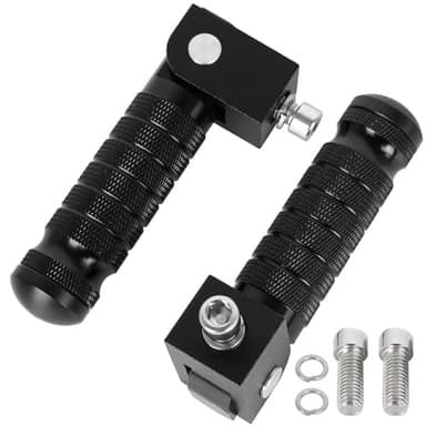 Motorcycle Universal M8 Foot Pegs CNC Foldable & Anti-Skid 90 Degree Motorbike Pegs Fits for Super 73, Bicycle, Mini Bike, Electric Motor, ATVs, UTVs, Go Karts, Quads, Scooters Black